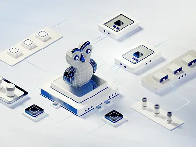 3d infographic illustration for website 3d design 3d illustration ai design cinema 4d clean design data visualization digital ecosystem futuristic geometric design innovation isometric it service minimal 3d modern ui motion design product design redshift rendering tech illustration ui concept