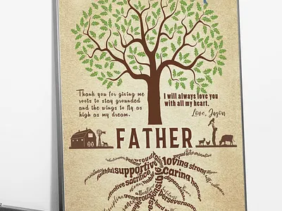 Love Mesage Canvas From Child To A Farmer Father design graphic design