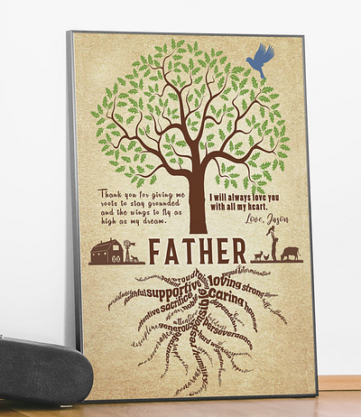 Love Mesage Canvas From Child To A Farmer Father design graphic design