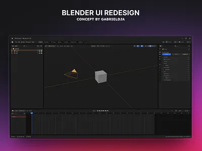 Blender - UI Redesign (Concept) blender components dark desktop prototype ui ux