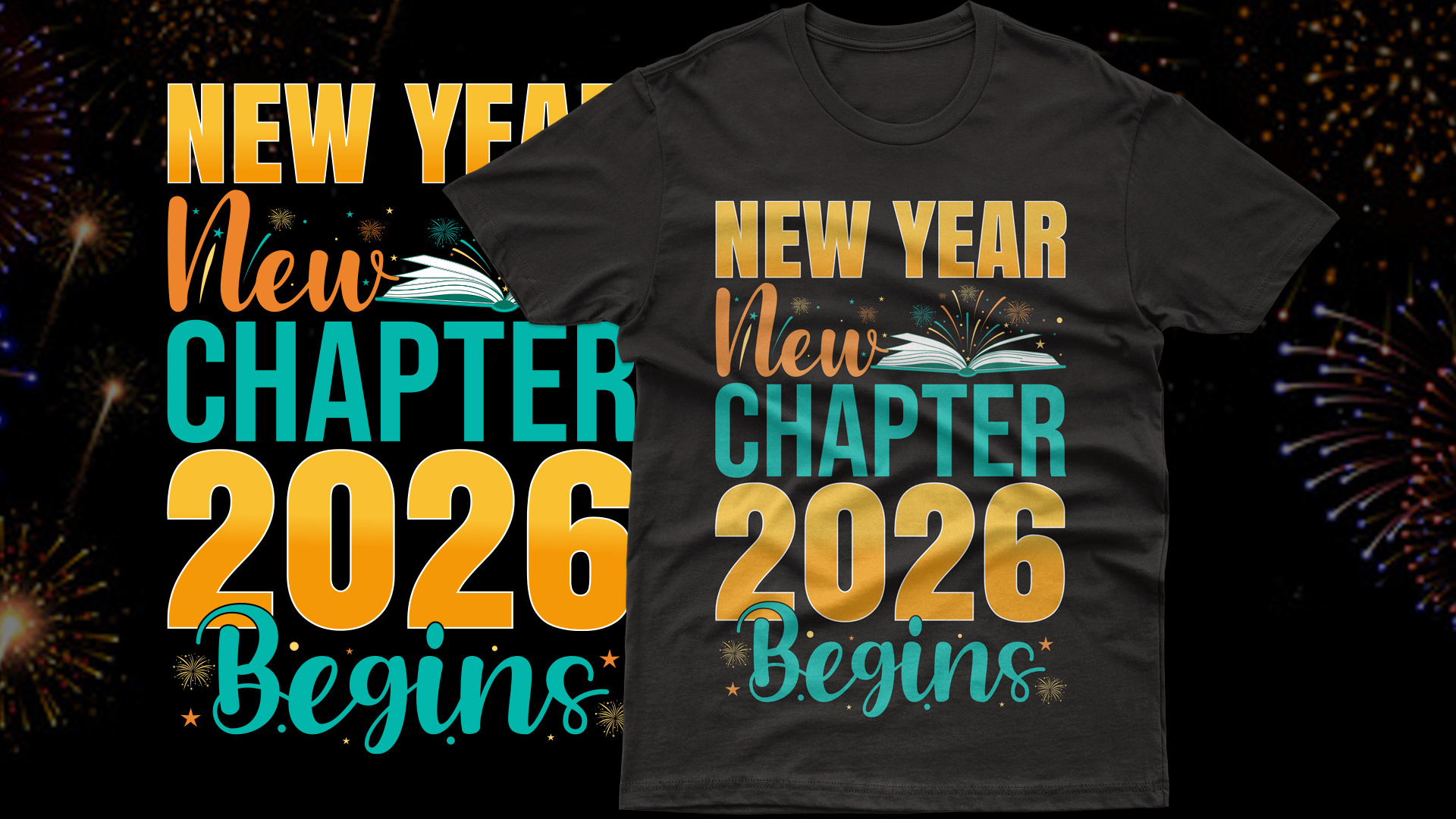 Example of Custom Happy New Year 2026 Tshirt Design