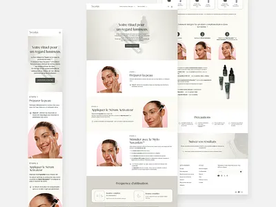 Web design for a premium French skincare brand ui ux