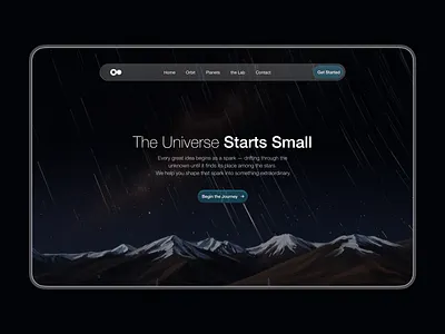 Dark Mode Hero Exploration black dark glass hero illustration landing page minimal ui ux website
