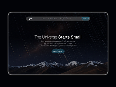 Dark Mode Hero Exploration black dark glass hero illustration landing page minimal ui ux website