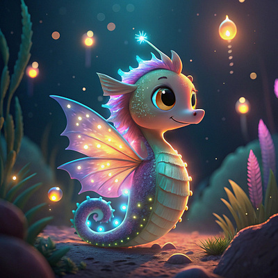 "Coralight Guardian" | A Whimsical Underwater Illustration 3d render adobe illustrator art concept art design design inspiration illustration