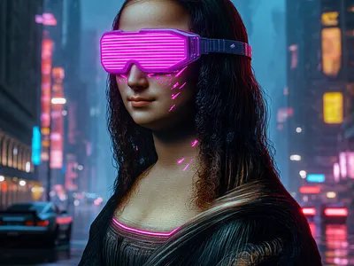 "Neon Lisa" | A Cyberpunk Reimagination adobe illustrator art concept art design design inspiration illustration