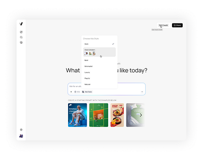 AI Ads Generator - Input field ai ai ads ai ads generator chat ui design generator hover input ui design uiux