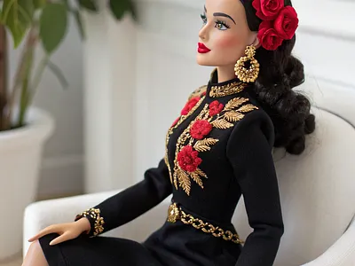 "Midnight Bloom" | Elegant Barbie Character Styling 3d render adobe illustrator art concept art design design inspiration illustration