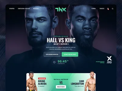 TNX - Pro MMA Website Concept graphic design mma ufc ui ux web webdesign websitedesign