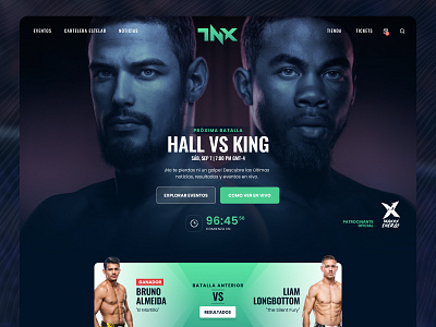 TNX - Pro MMA Website Concept graphic design mma ufc ui ux web webdesign websitedesign