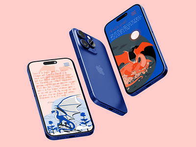 "Dragon's Peak" | Fantasy Game App UI Showcase adobe illustrator art concept art design design inspiration illustration ui