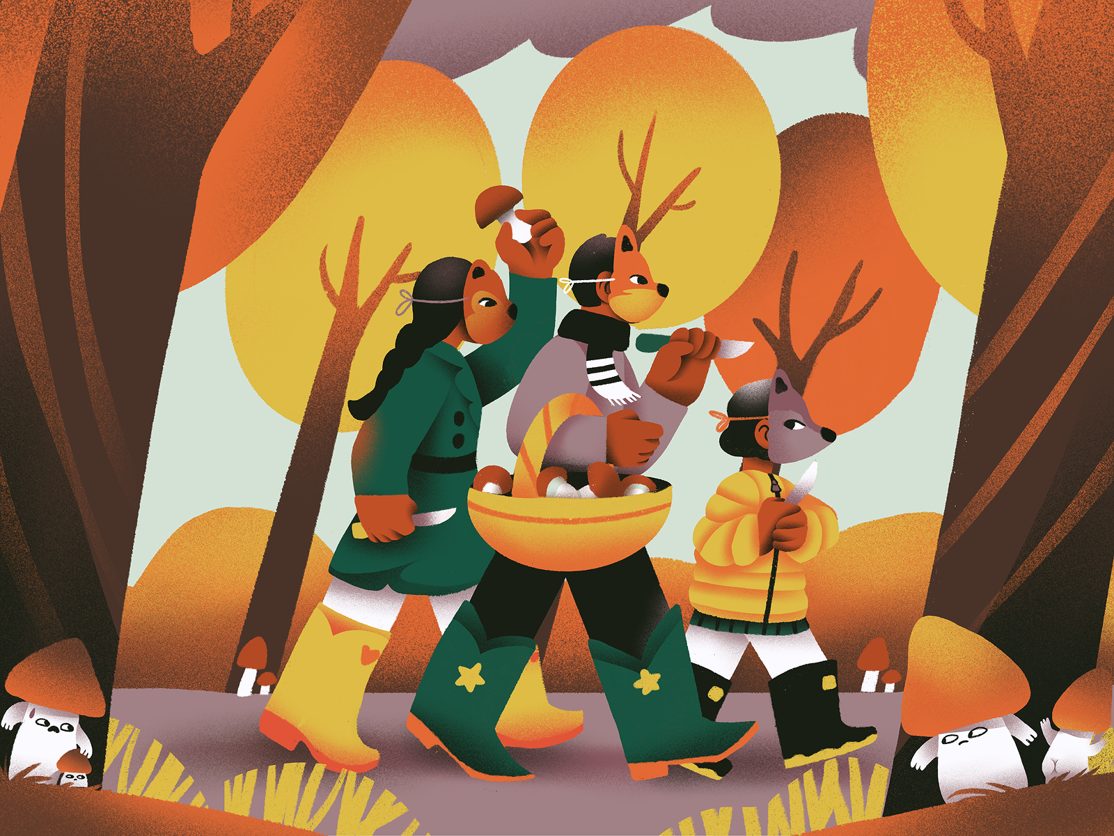 Example of Mushroom Season — Digital Illustration