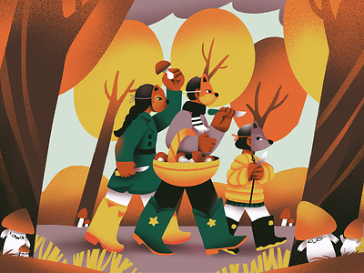 Mushroom Season — Digital Illustration art work autumn concept character design design design studio digital art digital illustration graphic design ideas for illustration illustration illustration inspiration illustrator painting