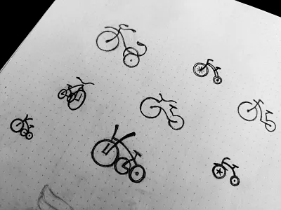 Bikes bikes bradning child drawing icon illustration kids logo sketch