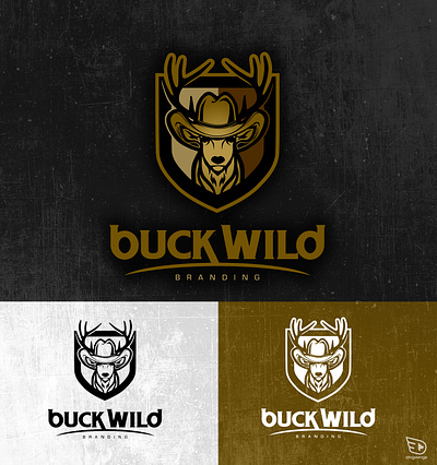 Logo concepts buck chipdavid deer design dogwings icon logo vector western word mark