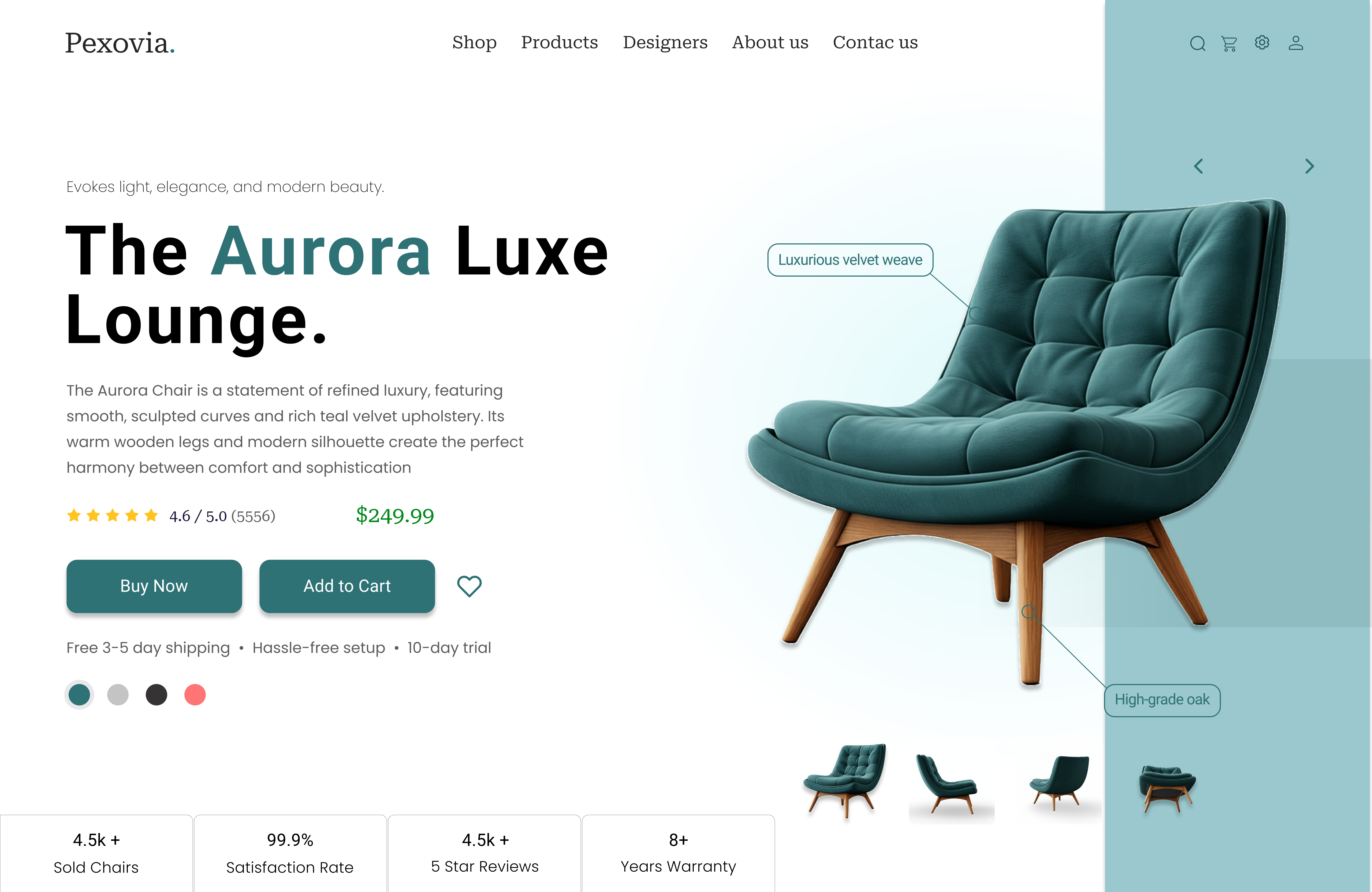 Example of Furniture Store Website UI/UX Design 