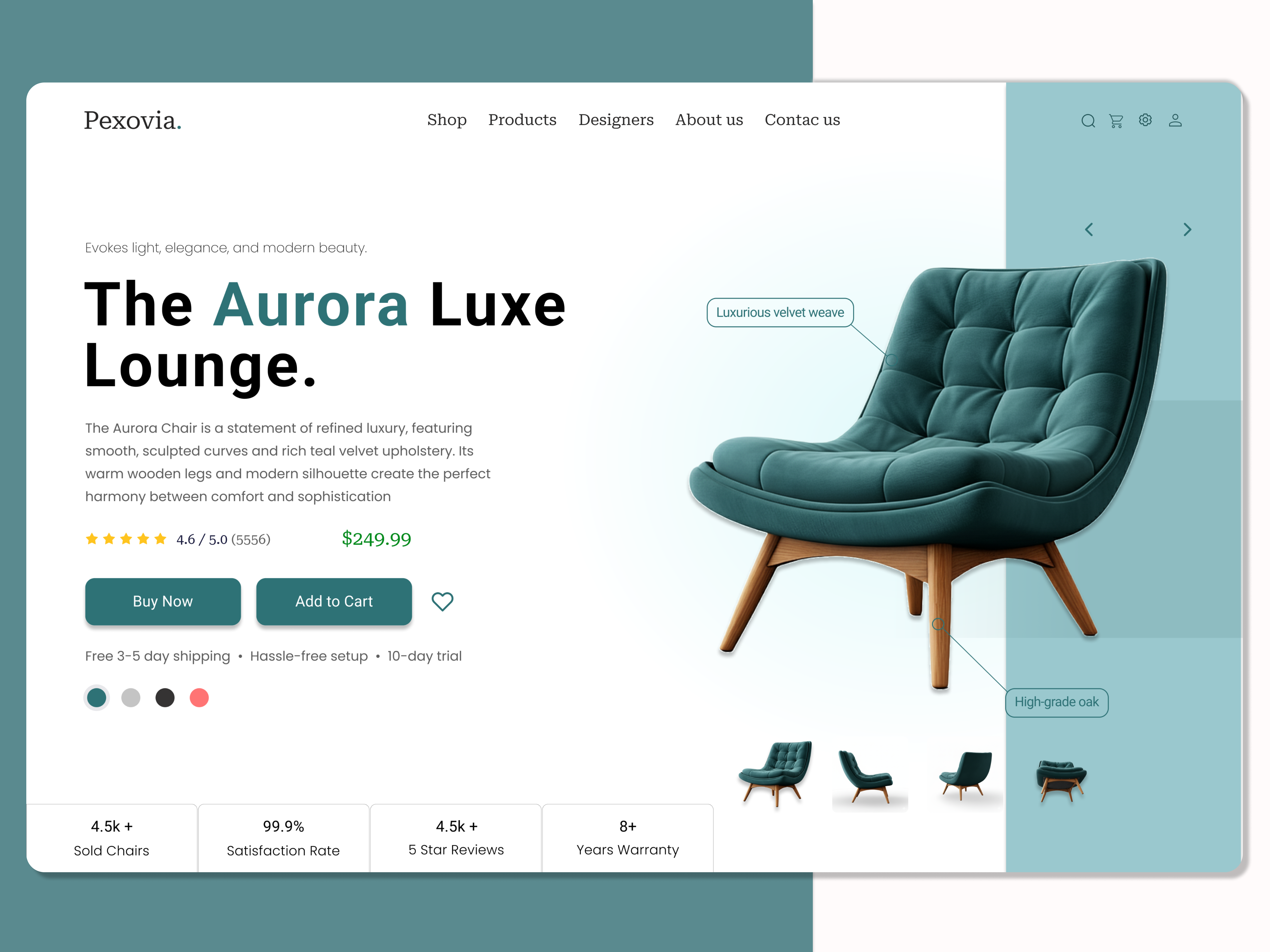 Example of Furniture Store Website UI/UX Design 