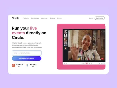 Circle - Home Page Web Design & Animation after effects aftereffects ai animation app community hero animation hero section home page landing page lottiefiles micro interaction motion design motion graphics product design ui ux video web design