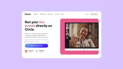 Circle - Home Page Web Design & Animation after effects aftereffects ai animation app community hero animation hero section home page landing page lottiefiles micro interaction motion design motion graphics product design ui ux video web design