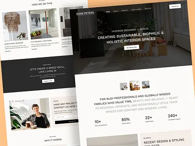 Luxury Interior Design Website biophilic design clean ui design creative homepage editorial web design figma ui design framer website holistic design ui interior design website interior designer ui lifestyle website luxury brand ui minimalist web design modern aesthetic web modern homepage portfolio website design premium website design soft minimalism sustainable design ui warm neutral ui website redesign