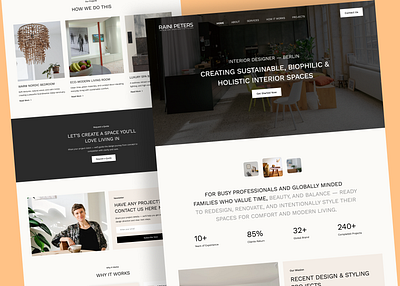 Luxury Interior Design Website biophilic design clean ui design creative homepage editorial web design figma ui design framer website holistic design ui interior design website interior designer ui lifestyle website luxury brand ui minimalist web design modern aesthetic web modern homepage portfolio website design premium website design soft minimalism sustainable design ui warm neutral ui website redesign