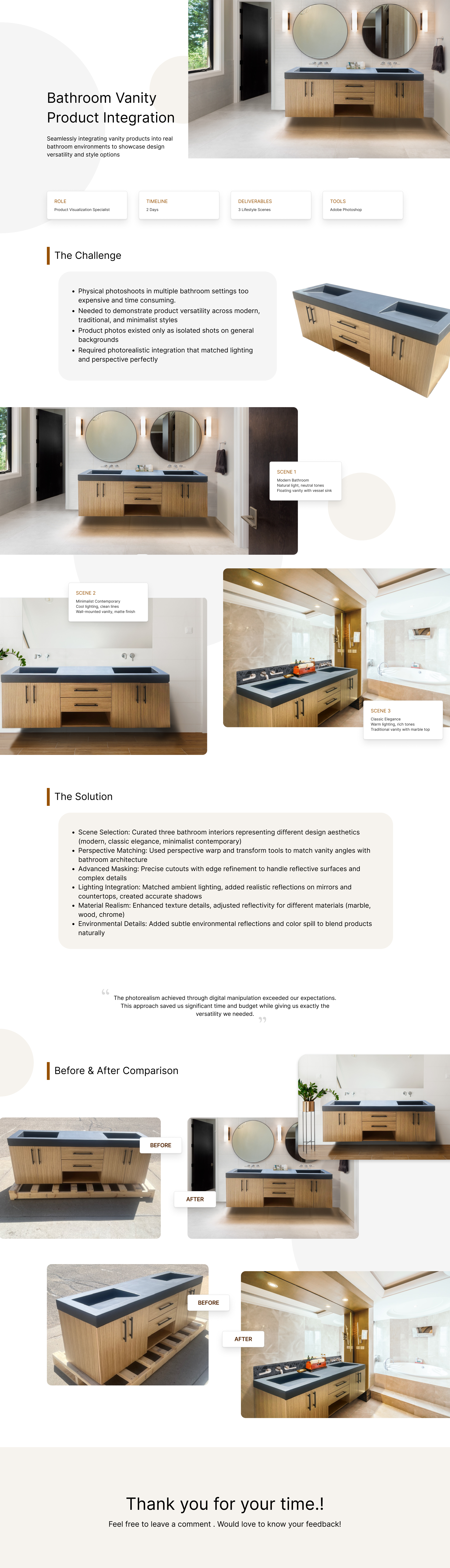 Bathroom Vanity Lifestyle Integration | Product Manipulation advertising e commerce graphic design interior design lifestyle photography marketing photo manipulation photo retouching photoshop product photography product visualization