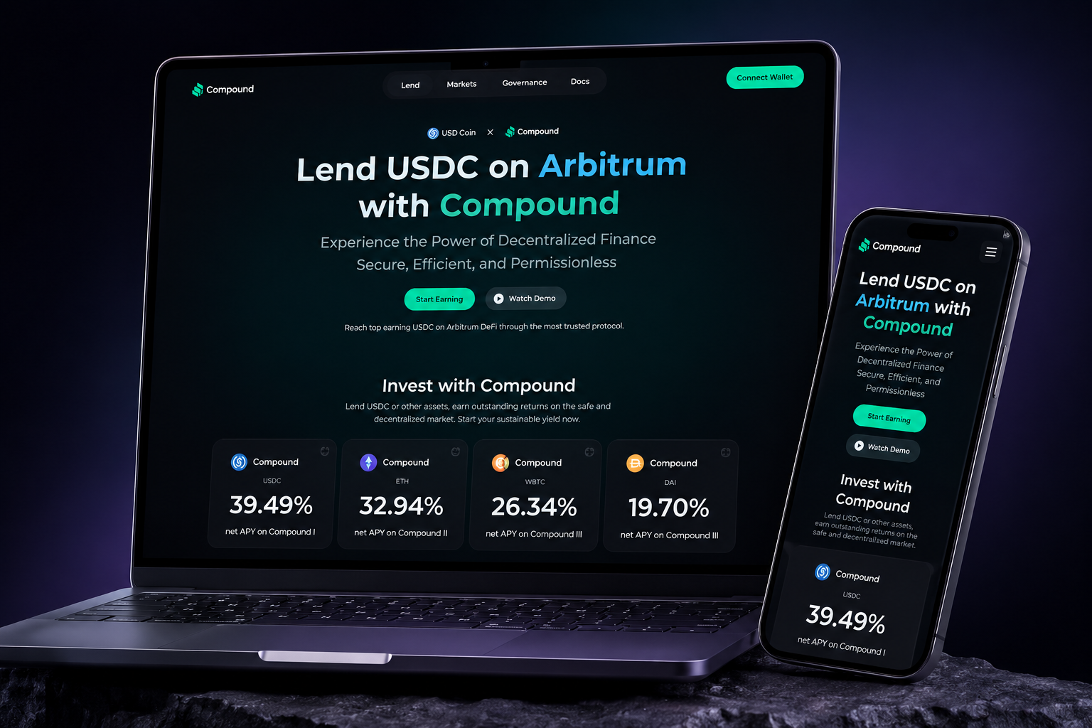 Compound Redesign blockchain compound crypto ui webdesign