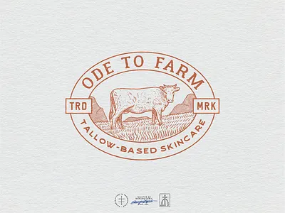 Ode to Farm Brand Identity animal badge brand design brand identity branding branding design cow emblem farm hand drawn identity design illustration logo logo design natural organic retro skincare vintage visual identity
