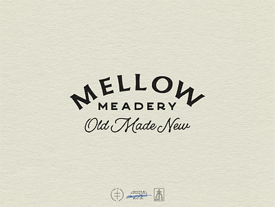 Mellow Meadery Wordmark Logo brand design brand identity branding branding design fonts hand drawn hand lettering identity design lettering logo logo design logotype script type typeface typographic typography vintage visual identity wordmark