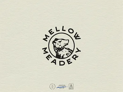Mellow Meadery Badge Logo animal badge bear brand design brand identity branding branding design emblem hand drawn identity design illustration logo logo design logodesign mascot mead meadery retro vintage visual identity