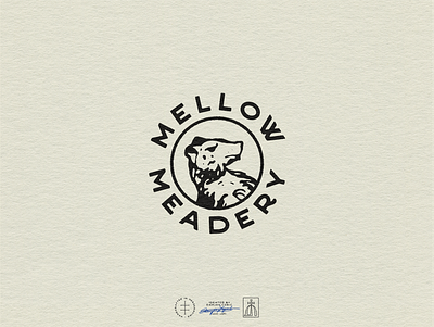 Mellow Meadery Badge Logo animal badge bear brand design brand identity branding branding design emblem hand drawn identity design illustration logo logo design logodesign mascot mead meadery retro vintage visual identity