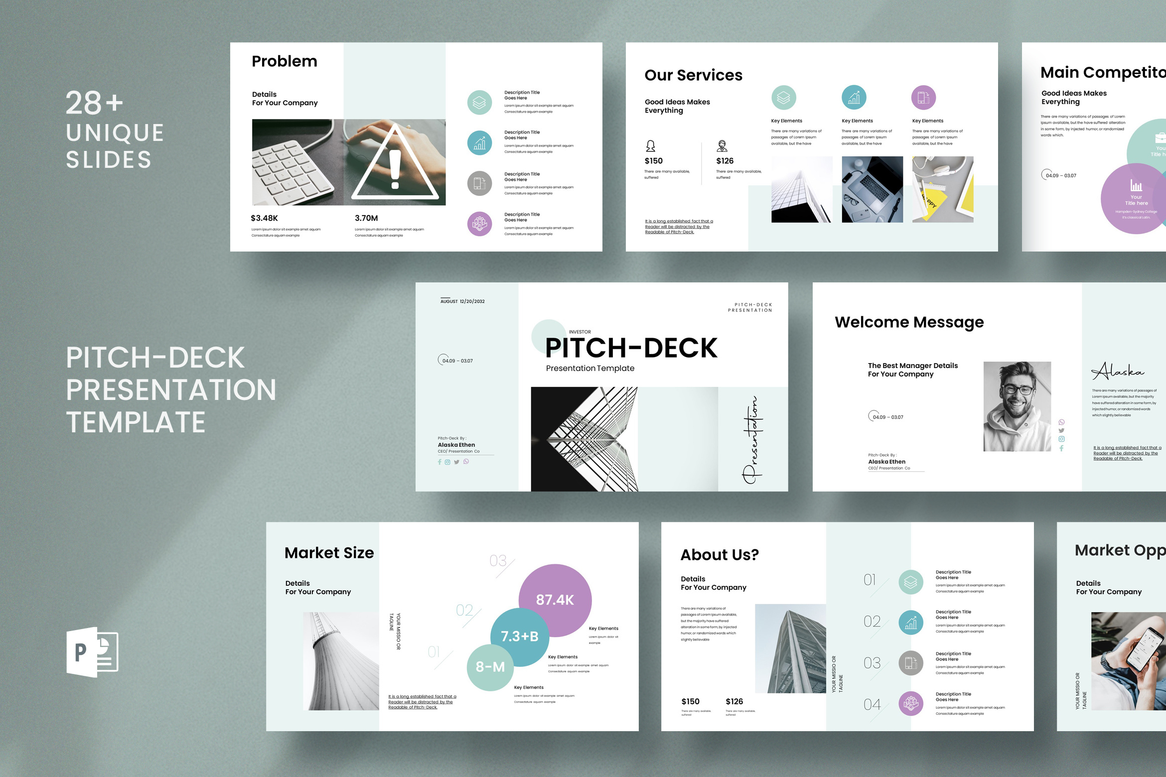 Pitch-Deck Presentation Template a testimony business cheap collection diagram financial graphic graphic design historic markprocess infographic marketing pitch deck plan products report start