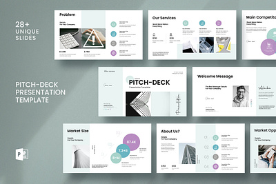 Pitch-Deck Presentation Template a testimony business cheap collection diagram financial graphic graphic design historic markprocess infographic marketing pitch deck plan products report start