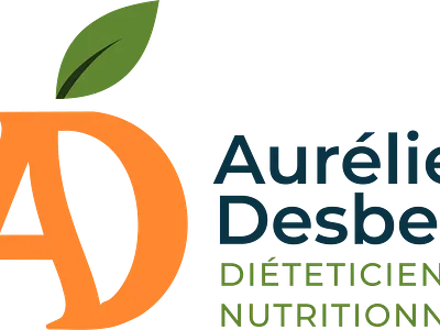 LOGO AURÉLIE DESBEUX NUTRITIONNISTE / DIÉTETICIENNE branding design graphic design logo monogram print typography vector
