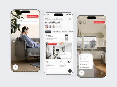 Kedra - Smart Home Mobile App ai app application cctv clean design design home home control mobile smart home smart home app ui ui design uiux