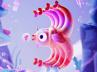 NO.3 / Heluo Fish - 36days 36days 3d animation fish illustration motion graphics