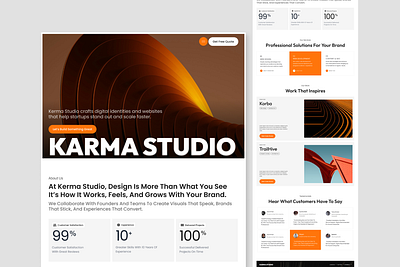 Karma - Creative Agency Landing Page agency creative agency creative studio design digital agency landing page marketing agency portfolio landing page portfolio website services studio template ui uiux