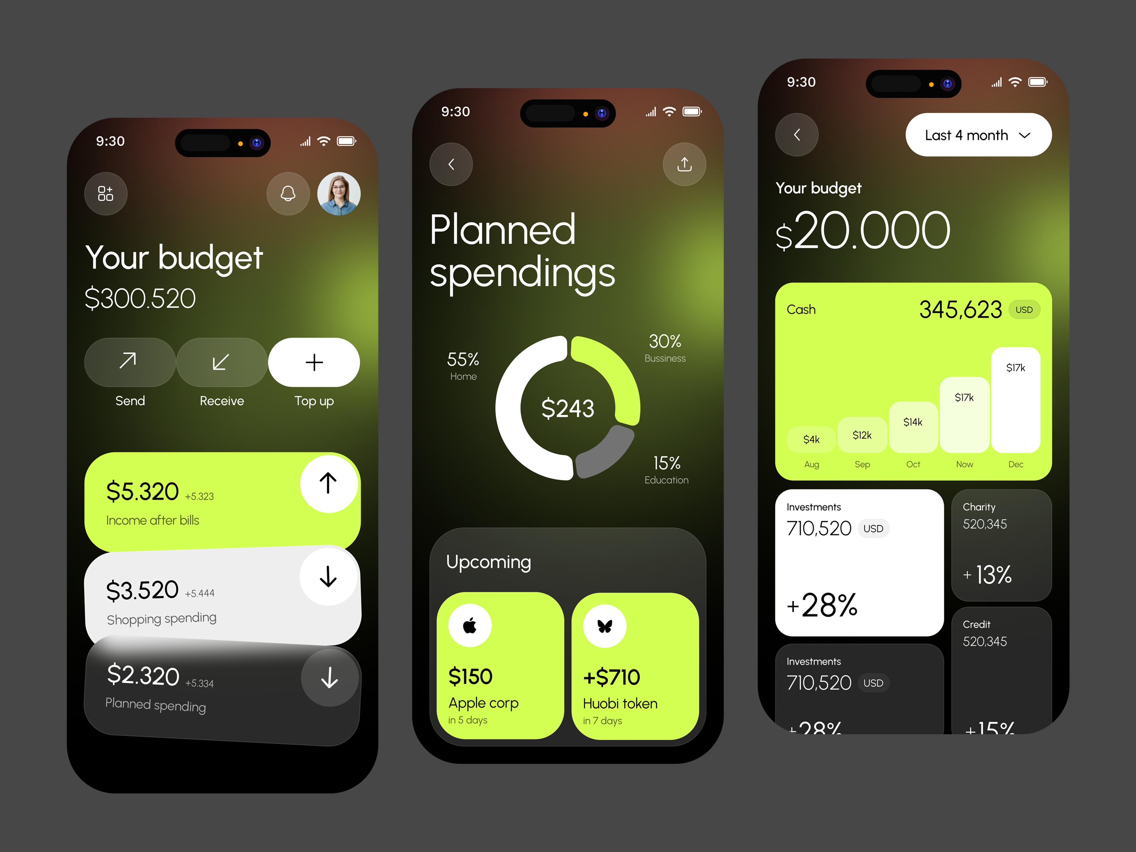 Example of Finance Mobile App UI/UX Design