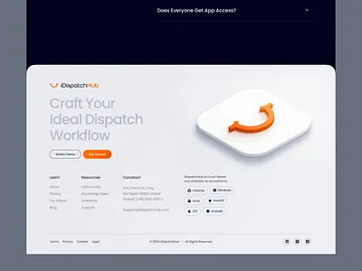iDispatchHub SaaS - Footer Design branding design footer graphic design logo marketing ui ux web design