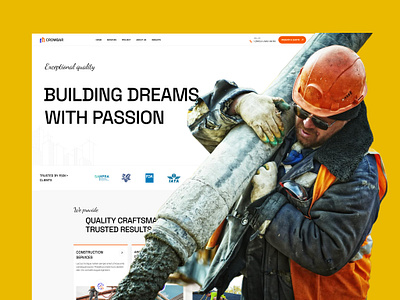 Crowbar Construction – Homepage Design construction landing constructionwebsite figmadesign landingpage modern modern construction landing page uxuidesign webdesign