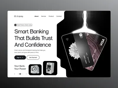 Zepay - Smart Digital Banking Website Figma UIUX Design 💳 banking app banking website digital banking figmadesign finance design financial services fintech startup fintech ui framer landing page modern ui money management payment platform ui design uiux ux design web design webflow