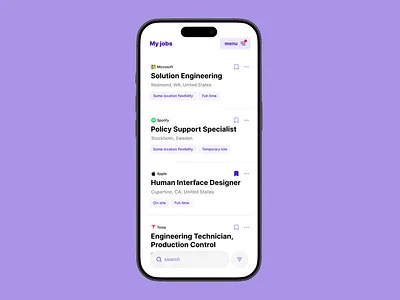 Job Listing — Daily UI #050 application job list listing ui