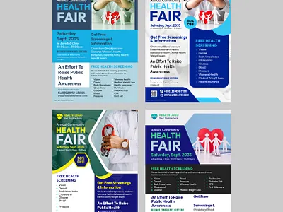Health fair flyer clinic flyer community health flyer doctor clinic poster health awareness health checkup flyer health event design health fair healthcare branding healthcare design hospital flyer medical flyer medical marketing medical promotion modern health design pharmacy flyer wellness campaign wellness poster