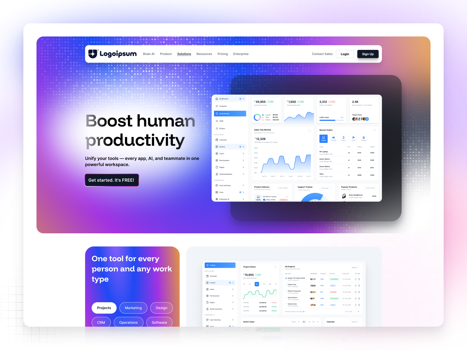 Example of Web Design UI/UX For Startups