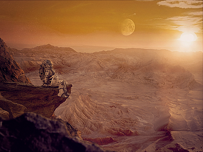 Astronaut graphic design illustration retouch