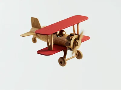 Weathering 3d 3d animation airplane blender blender3d fly flying gold illustration isometric marble metal plane toy wood