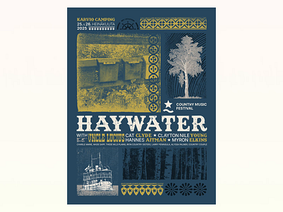 Haywater — Poster design for Country Music Festival, Finland branding country event finland music festival poster print