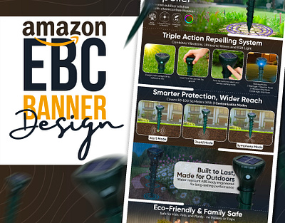 EBC Banner Design - Solar Mole Repeller amazon amazongraphics amazonlistingdesign apluscontent dribbbleshot ebcdesign ecommercedesign graphicdesign listing productdesign rehmangraphics visualbranding
