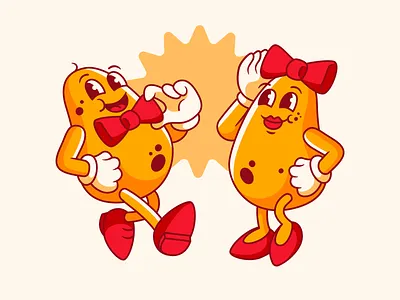 Mr. and Mrs. Spud branding cartoon character design figma food graphic design illustration mascot restaurant retro vector vintage