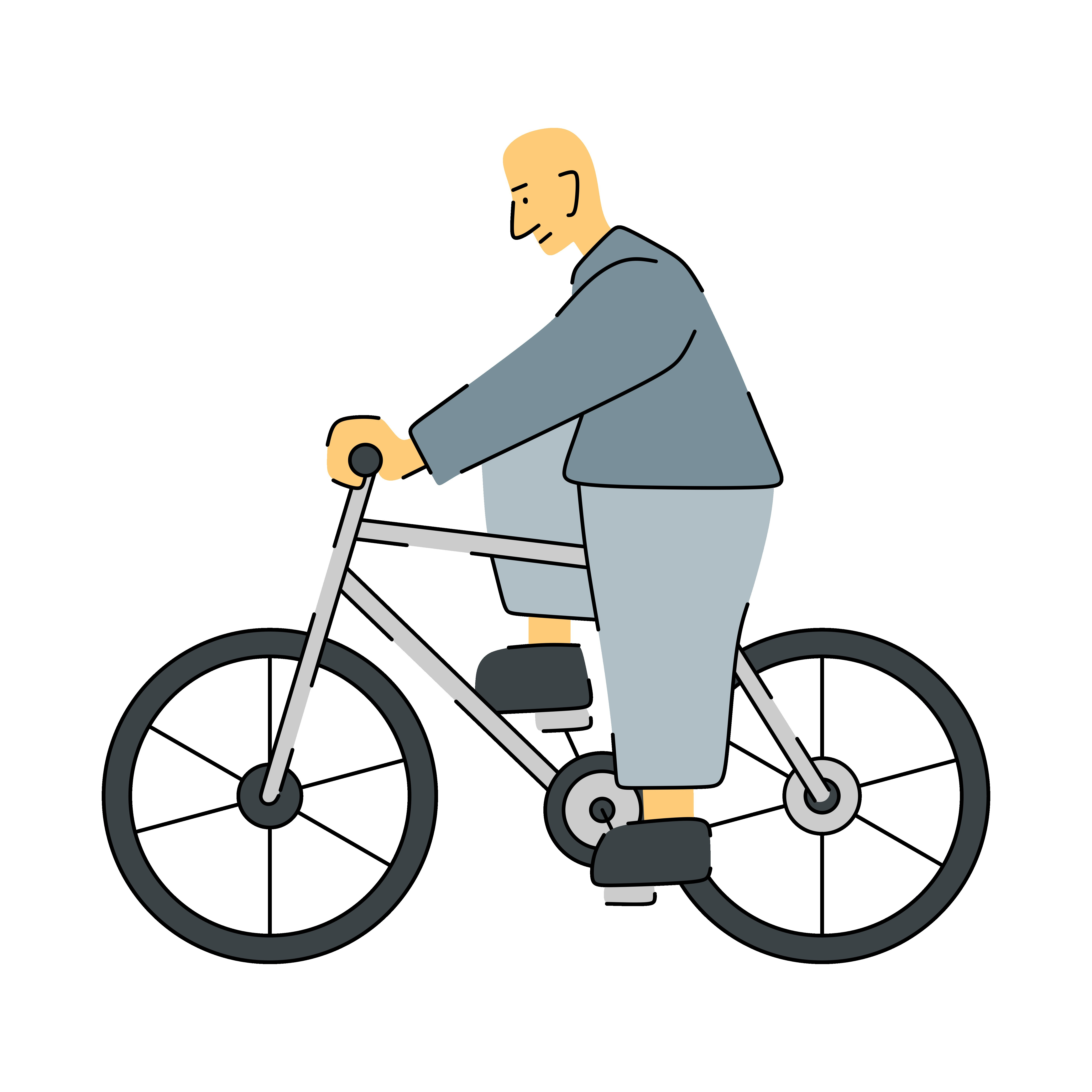 Person Riding a Bicycle – Flat Vector Design bicycle cycle digital art flat design riding bicycle